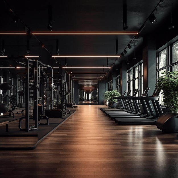 a room with a bench and a plant in the middle