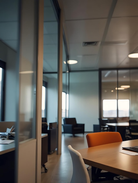 a room with a desk and a laptop on it