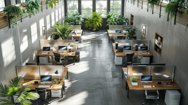 a room with a desk and a sign that says quot plant quot