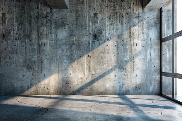 Room with Empty Concrete Wall