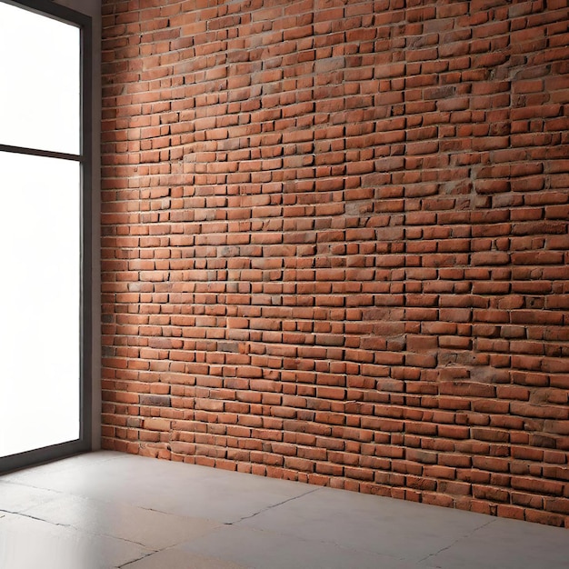 Room with Empty Red Brick Wall