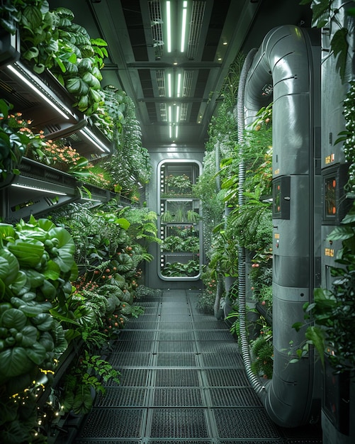 Photo a room with plants and a staircase that says  indoor