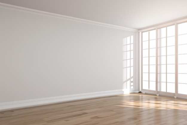 a room with a view of a city and a large window with a view of the city