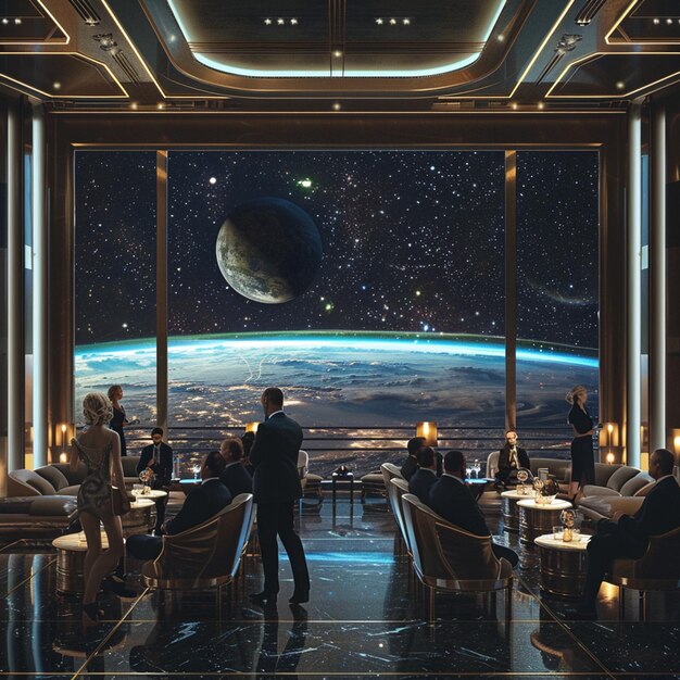 a room with a view of the earth and the stars