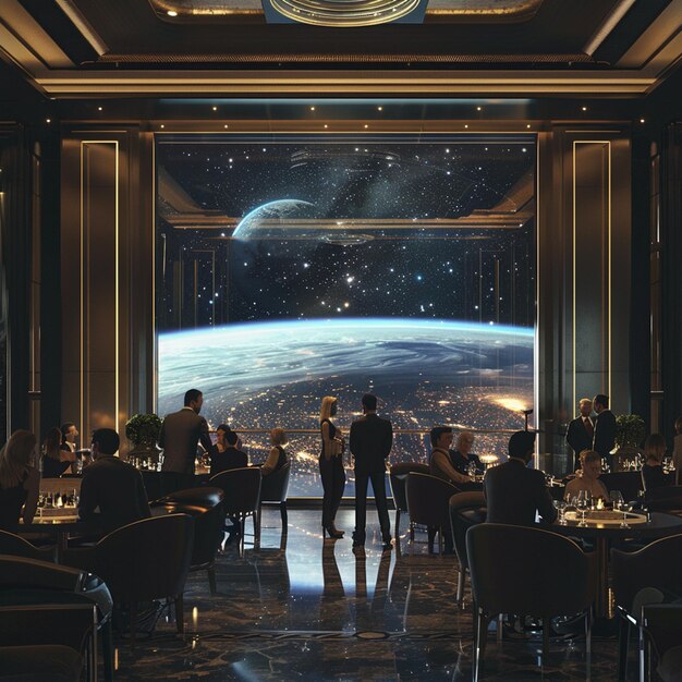 a room with a view of the earth and the stars