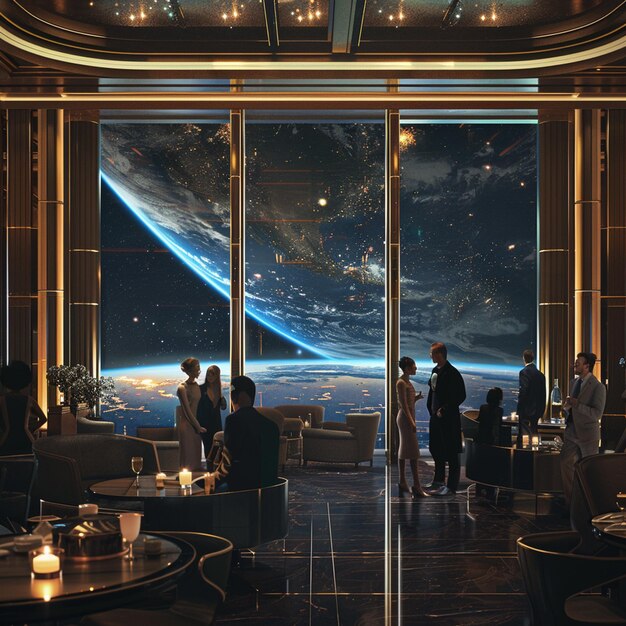 a room with a view of the earth and the stars