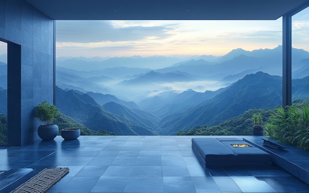 a room with a view and a terrace with a view of mountains and a view of the valley