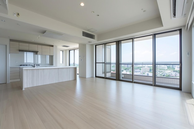 Rooms mockup in new condominiums are empty without furniture and equipment for design arrangement or decoration