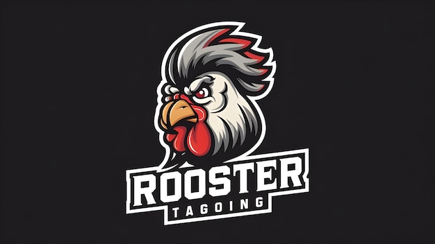 Photo rooster mascot logo design aggressive fierce sporty