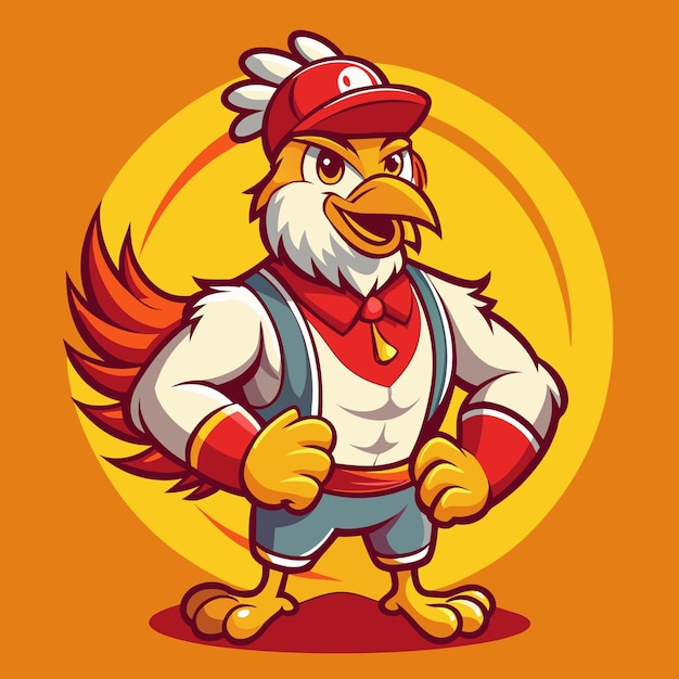 Photo rooster mascot vector illustration