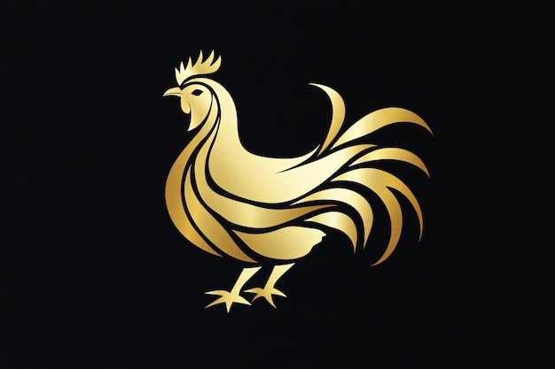 a rooster with a gold crown on its back