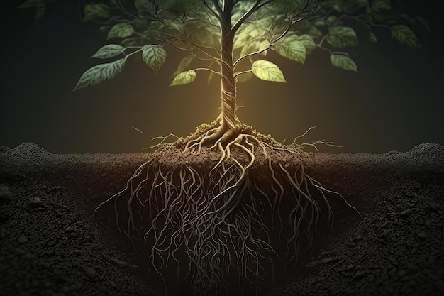 Roots of a Tree AI generated