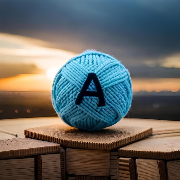 A rope ball sits in the middle of a forest floor ai genarated