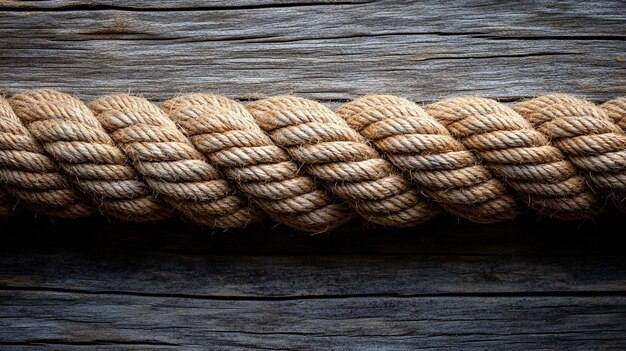 rope coiled on a wooden floor symbolizing entanglement and disorder The texture of the rope contra