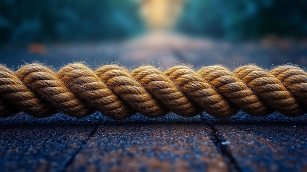 Photo rope coiled on a wooden floor symbolizing entanglement and disorder the texture of the rope contra