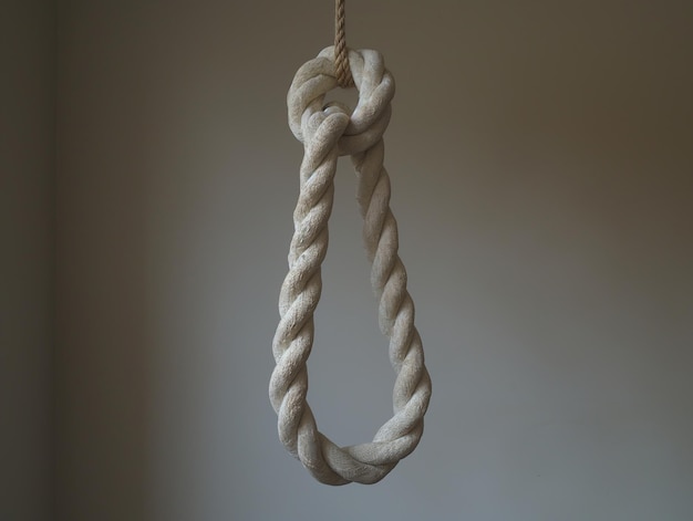 Photo rope noose on a gray background