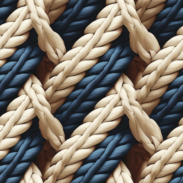 Rope twist seamless pattern Nautical maritime Generate Ai