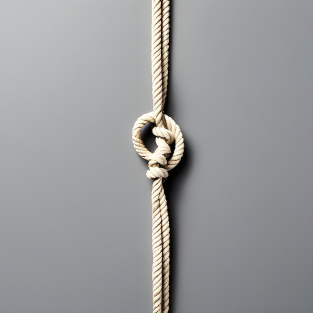 Photo a rope with the number 12 on it is tied to a rope