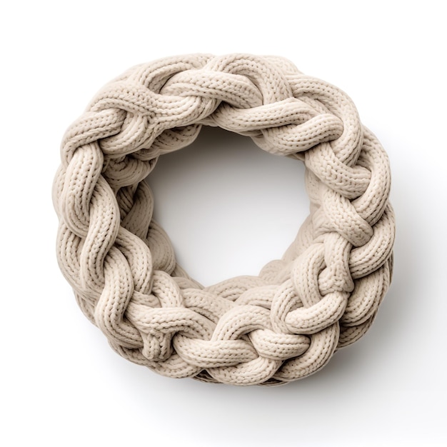 a rope wrapped around a knot with a square on it