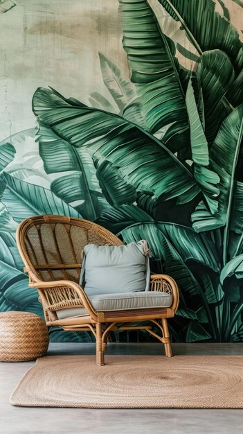 Photo ropical furniture chair wall