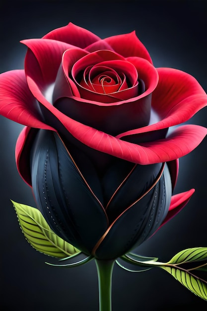 A rose in a black hat