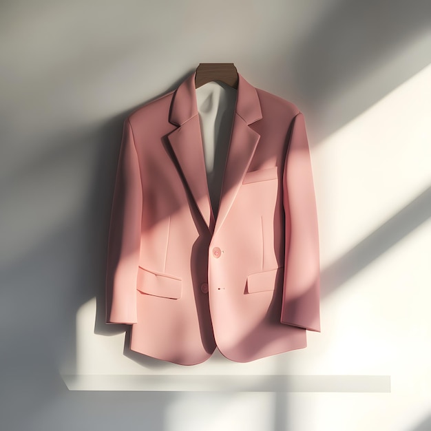 Photo rose blazer on white table fresh and stylish look