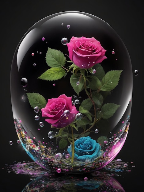 rose bubble illustration