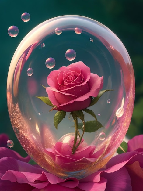 rose bubble illustration