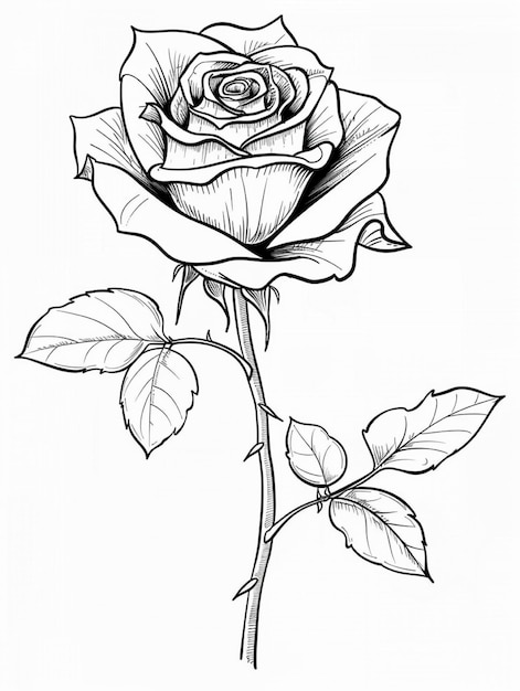 Photo rose coloring page