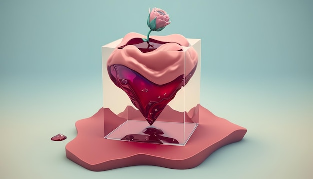 Rose conceptual artwork of love Creative illustration Ai Generate