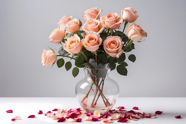 Rose flowers in a vase