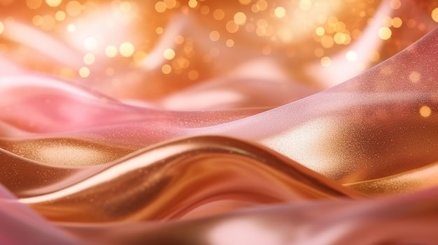 Rose Gold Bokeh Shiny Abstract Background Generative AI