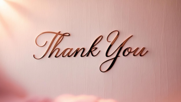 Rose Gold Thank You Sign on Pink Wall