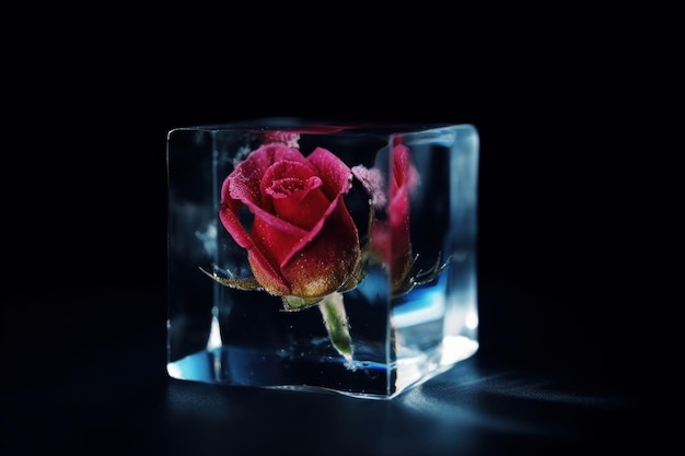 Rose ice cube Generate Ai