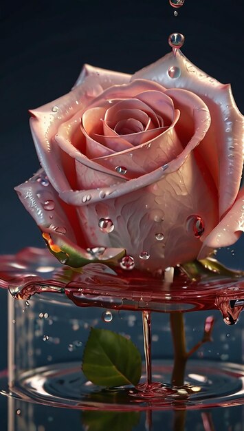 A rose made of water hyper realistic HD