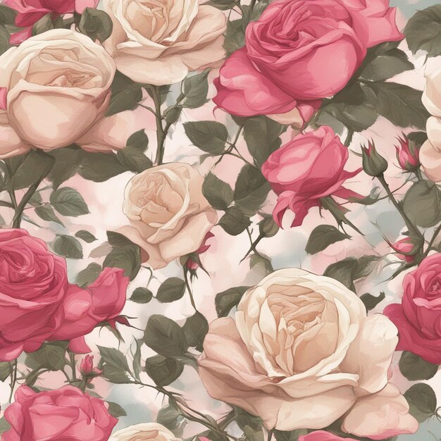 A rose seamless patten digital art