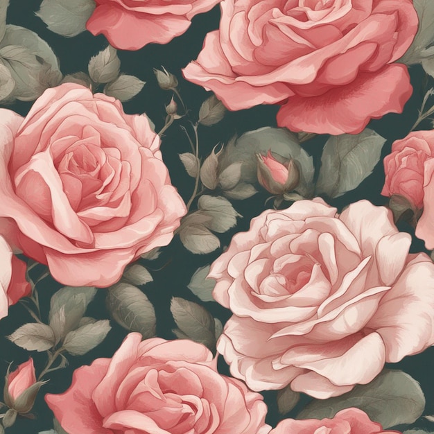 A rose seamless patten digital art