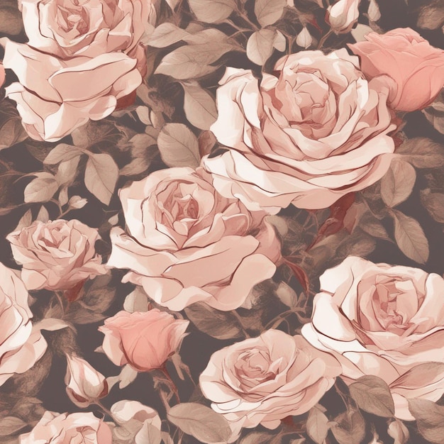 A rose seamless patten digital art