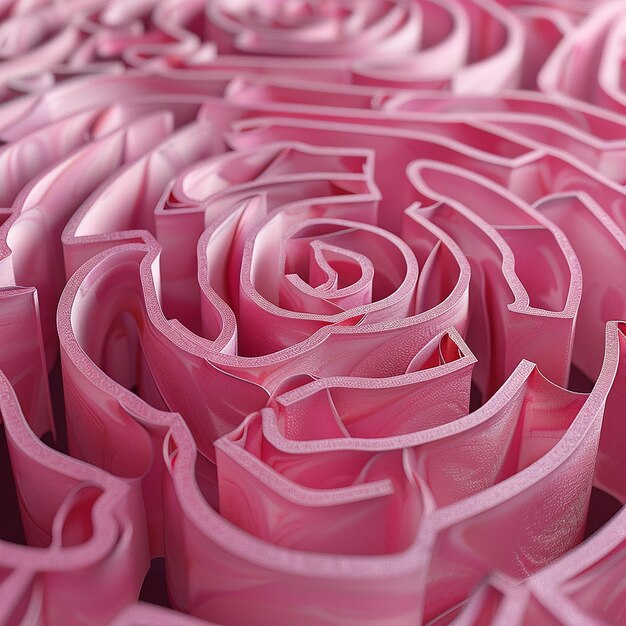 Photo rose shaped maze pink highend overlooking center the composition closeup view high detail