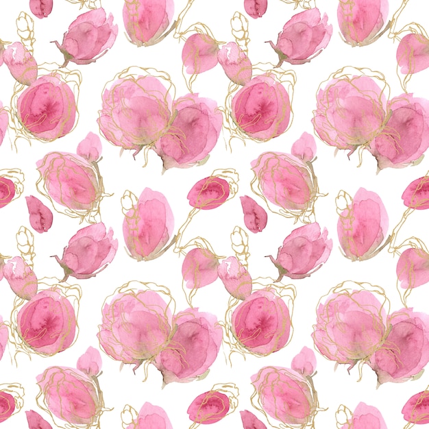 Rose Spring and summer floral seamless pattern.