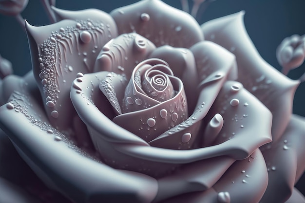 Rose texture with drops closeup AI generation