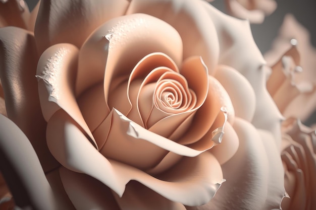 Rose texture with drops closeup AI generation