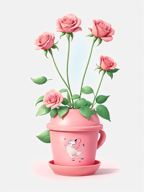 Rose in a tob 3d