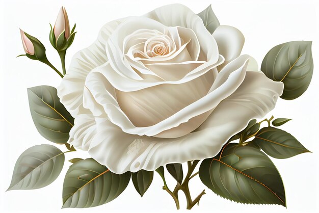 rose white on a white background