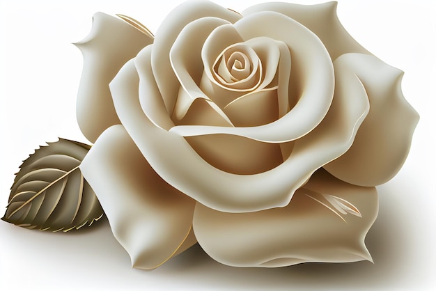 rose white on a white background