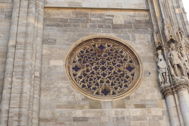 Rose Window at Saint Stephen's Cathedral Stephansdom in Vienna Austria.