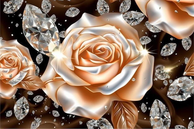 A rose with diamonds on it and the word diamond on it