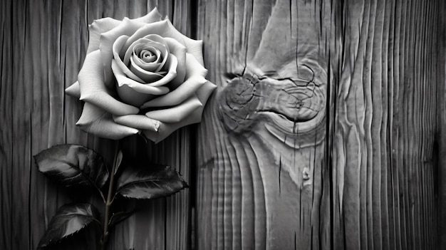 Rose on wood