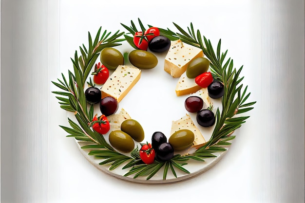 Rosemary wreath christmas appetizer