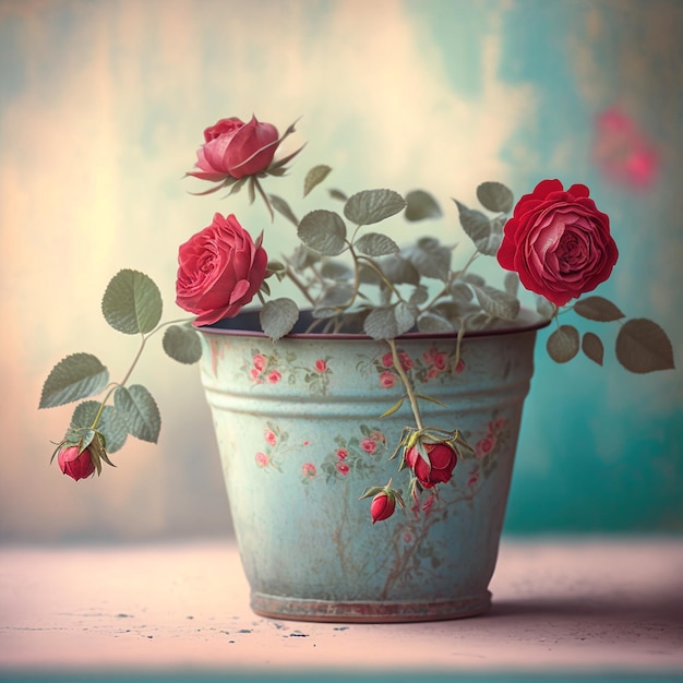 roses in a pot illustration images